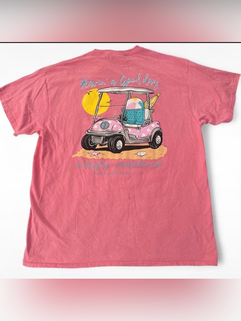 Simply Southern Pink Golf Cart Graphic Short Sleeve Tee